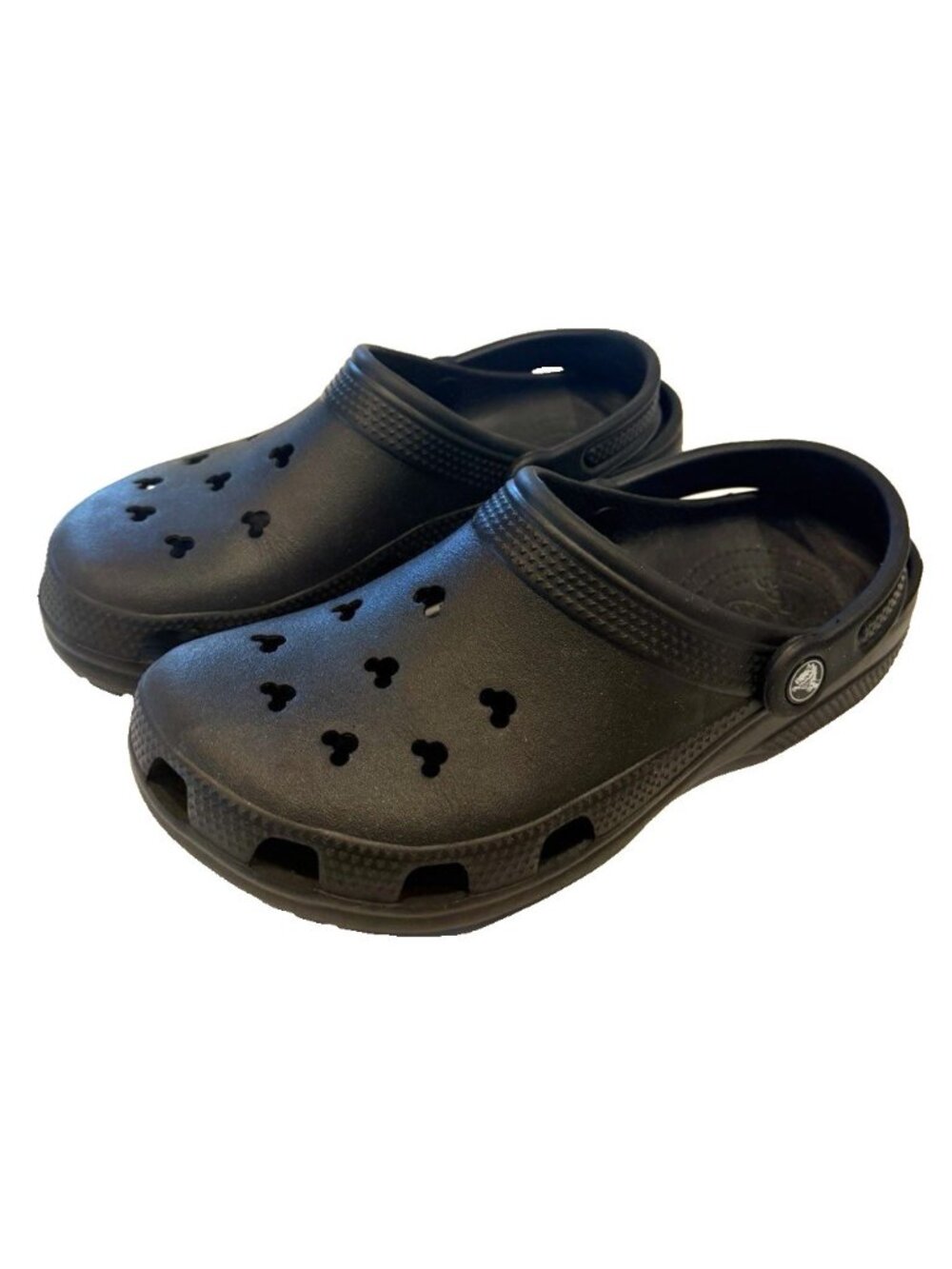 Disney Parks Exclusive Mickey Ears Black Crocs Cut Outs Size 7 Men's/9 Women's